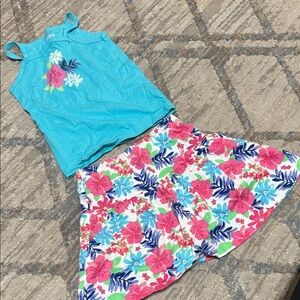 Floral Tank and Skirt Set